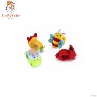 Infant Toy Baby Cartoon Animal Soft Plush Wrist Strap Rattles