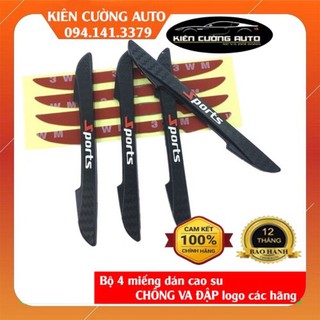 Bộ 4 miếng cao su dán cánh cửa xe Chống va đập Logo các hãng