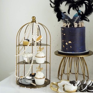 Kệ đựng mỹ phẩm-Kệ mỹ phẩm lồng chim vàng 3 tầng-Decor siêu sang chảnh