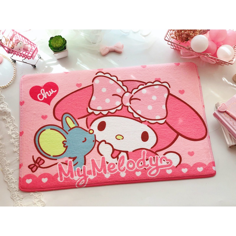 Thảm Chùi Chân Lông Mịn Chống Trượt Hình Hello Kitty