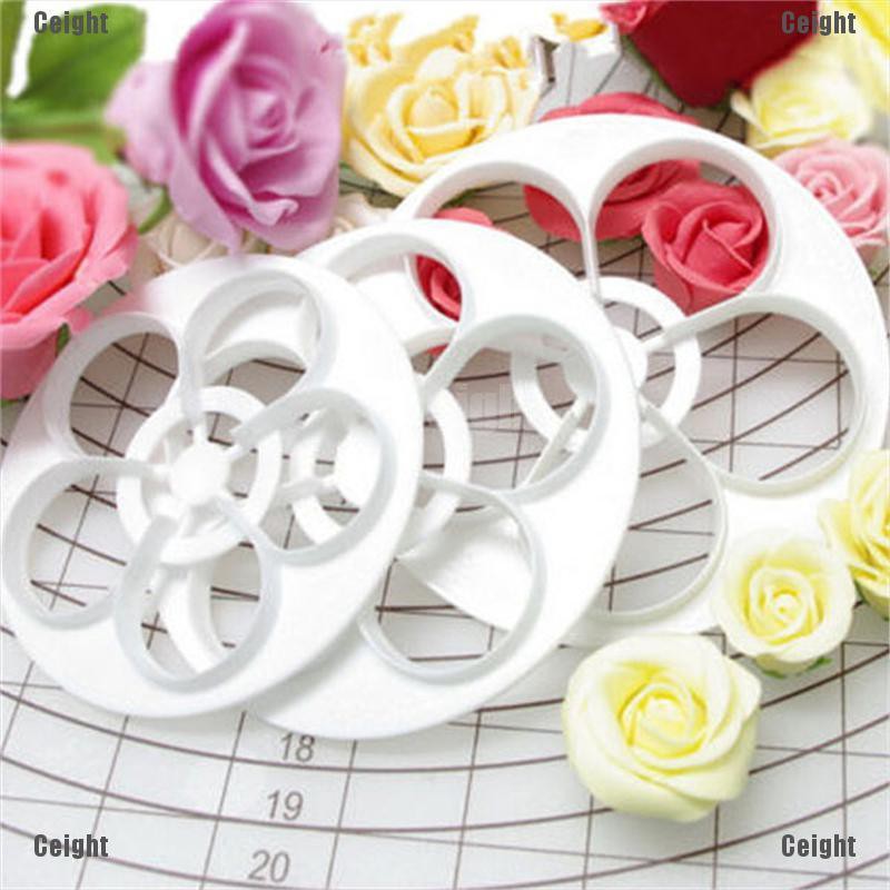 Set 6 khuôn làm bánh trang trí hình hoa hồng tiện dụng