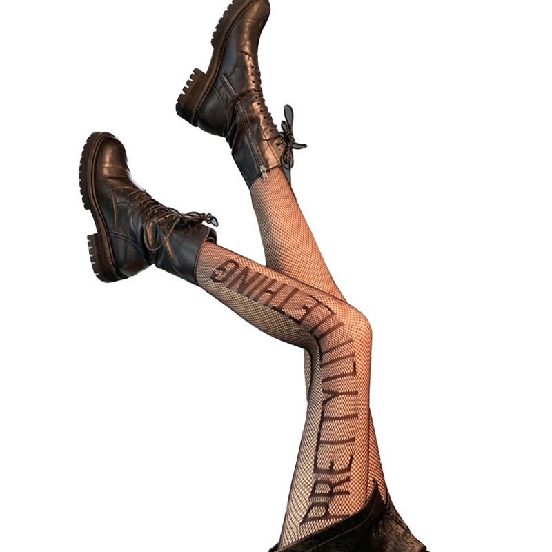 Quần Tất Vải Jacquard Nylon Phong Cách Lolita Gợi Cảm