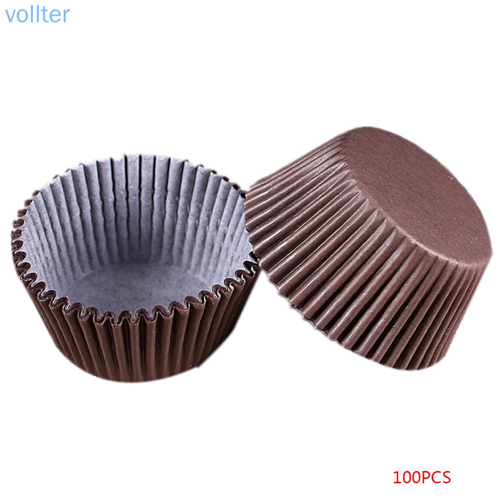 Bộ 100 cốc giấy lót bánh cupcake nhiều màu sắc tiện dụng