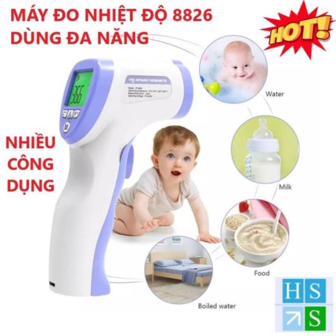NHIỆT KẾ ĐIỆN TỬ 8826 cảm ứng hồng ngoại máy đo nhiệt độ cơ thể nhiệt độ sữa cháo cho bé dùng đa năng tiện lợi - HS Shop