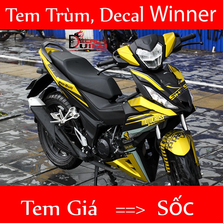 Tem trùm winer vàng đen motocross