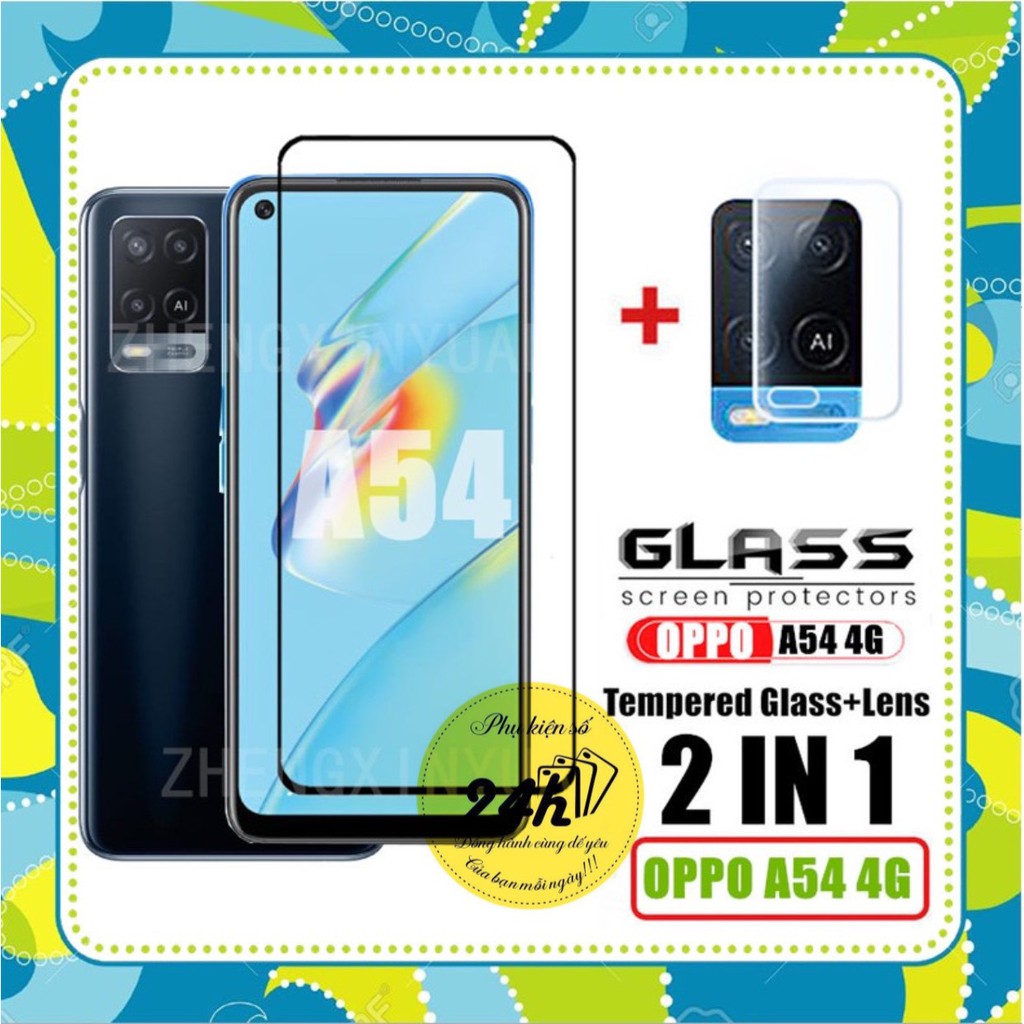 Kính cường lực OPPO A38 4G A58 4G A78 A98 A53 A55 A54 4G A57 4G A77S Full màn hình Full keo + Dán bảo vệ Camera Sau