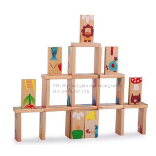 Đồ chơi domino gỗ xếp hình
