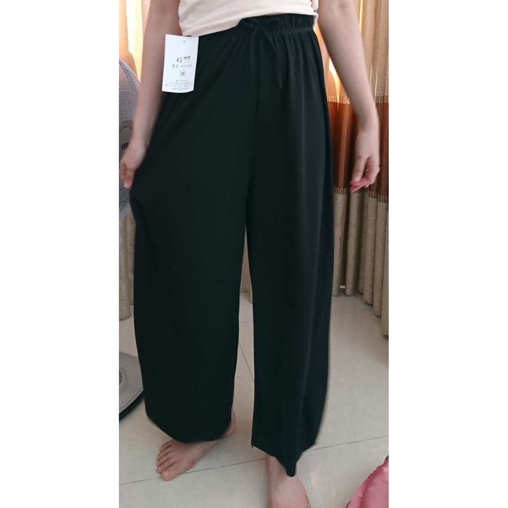 Quần nữ ống rộng vải gân tăm | BigBuy360 - bigbuy360.vn