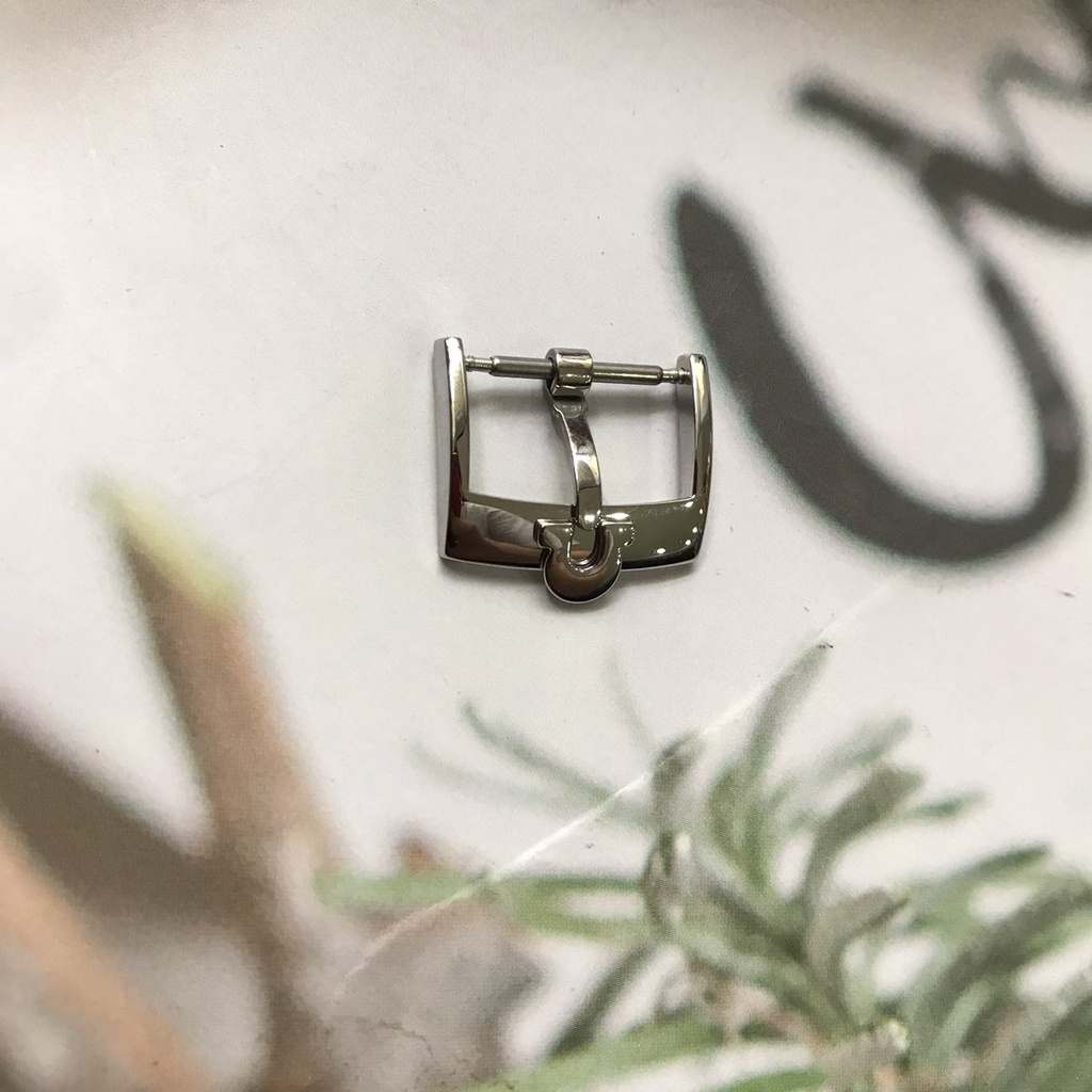 Khoá đồng hồ OMEGA cao cấp dập Logo nổi chất liệu thép không gỉ size 16 18 mm