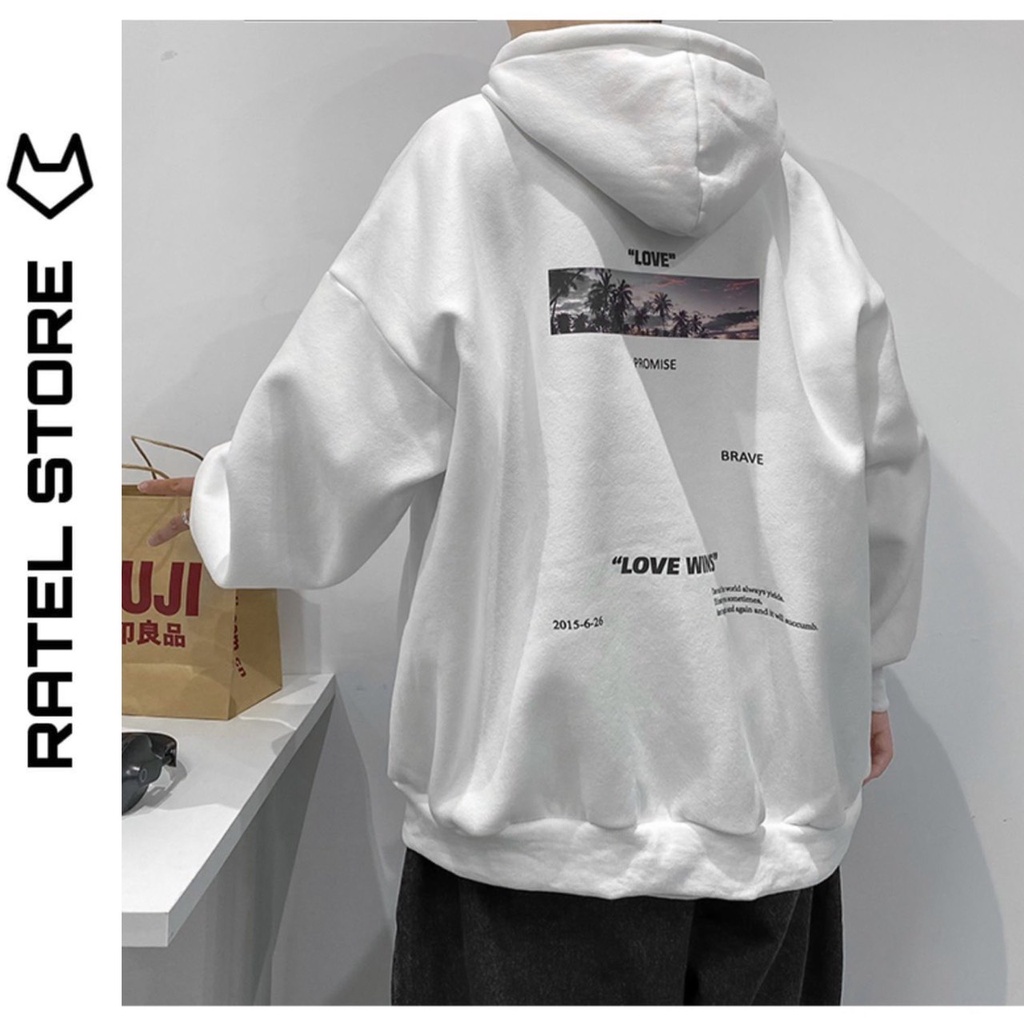 Áo Hoodie Local Brand Nỉ Bông Nam Nữ LOVE WIN Unisex Form Rộng