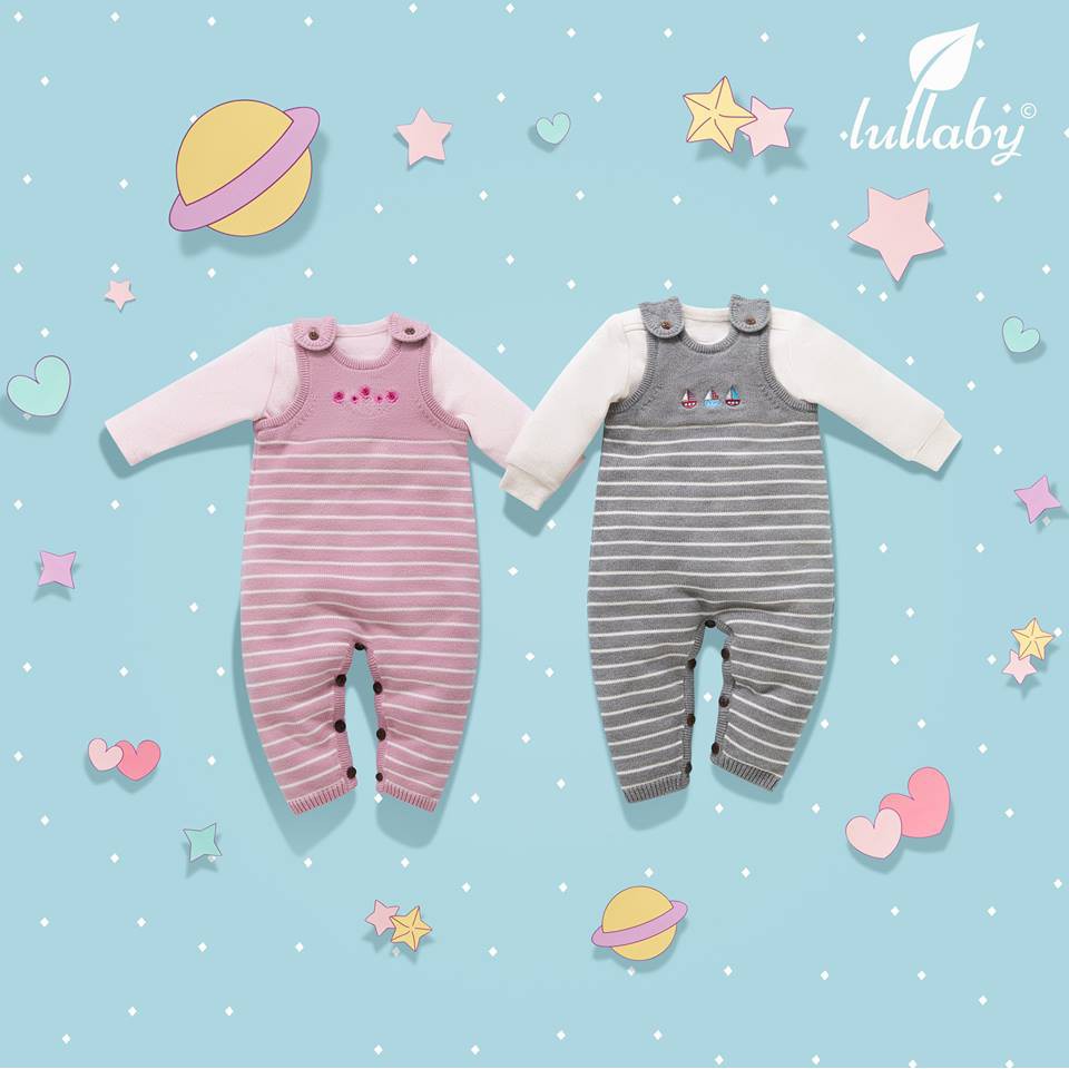 Lullaby Sét Quần Yếm Len + Áo Dài Cotton
