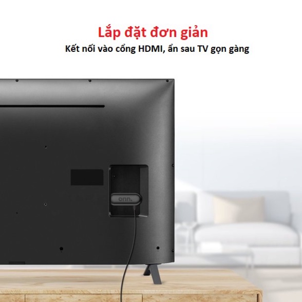 TV Box ONN Stick AndroidTV box chính chủ Google, cấp phép Netflix, HBO Max, Chrome Cast, FHD, Wifi kép, Bluetooth, Voice