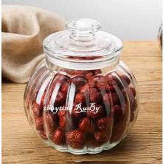 Hủ thủy tinh hình bí ngô 750ml 1300ml - hủ thủy tinh đa năng
