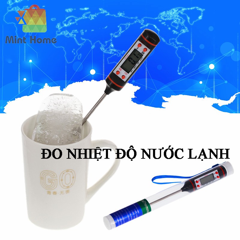 Nhiệt kế điện tử đo nước pha sữa cho bé, trẻ em, máy đo nhiệt độ thực phẩm nấu ăn, làm bánh, dầu, tắm cho phòng bếp