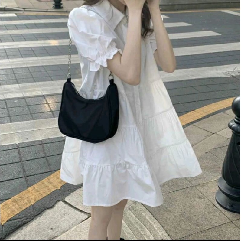 SET đầm tay bồng kèm yếm ullzang