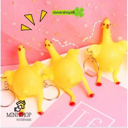 (Xả Xì Trét) Gà Đẻ Trứng Thú Vị - Bóp Tay Kiêm Móc Khóa