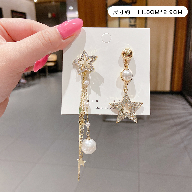 Korean Style Temperament Tassel Earrings Long S925 Silver Earrings