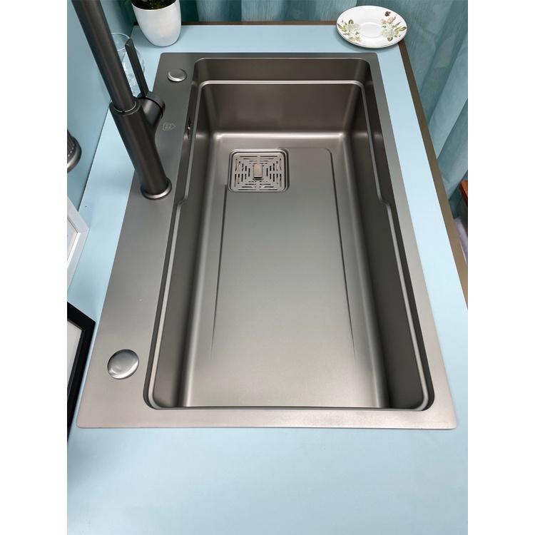 Chậu rửa bát 1 hố lớn chống trầy xước dễ vệ sinh Kích thước 75x46cm