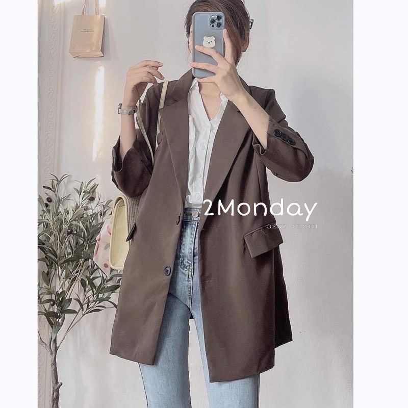 [Ảnh thật] Áo blazer 2 lớp 4 cúc mẫu mới đứng form Áo vest khoác ngoài | BigBuy360 - bigbuy360.vn