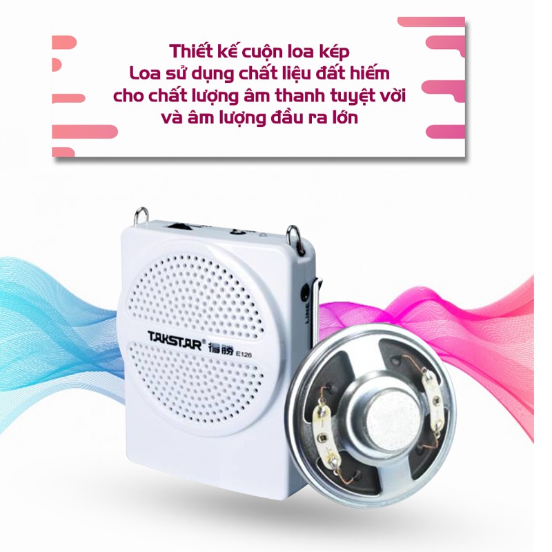 Loa trợ giảng Takstar E126(đã có mic) dành cho giáo viên, hướng dẫn viên du lịch, người thuyết trình