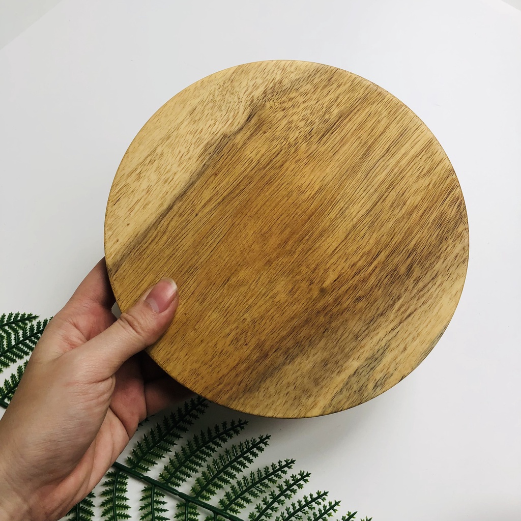 Đĩa Cao Gỗ Keo Đựng Bánh Gato, Bánh Ngọt, Hoa Quả, Cake Stand, Mâm Bồng