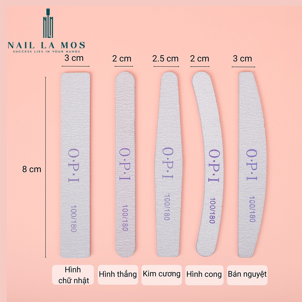 Dũa móng OPI loại dày đủ 5 hình chuyên dụng cho dân làm móng - một lốc 25 chiếc