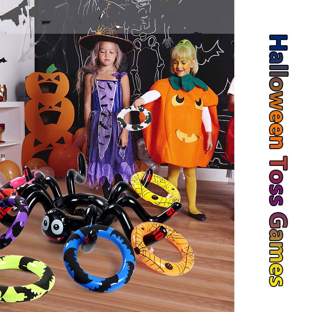 Nón Bơm Hơi Gắn 1 Nhện Và 8 Vòng Nhẫn Vui Nhộn Cho Lễ Halloween
