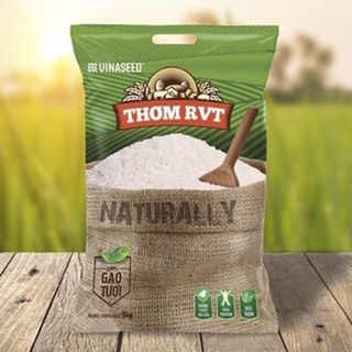 Gạo thơm rvt - túi 5kg - vinaseed - cơm ngọt, rất dẻo, hạt cơm kết dính