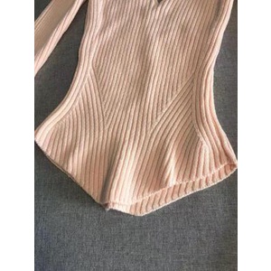 Suzy Bae Áo Sweater Dệt Kim Cổ Chữ V Giả Hai Mảnh Màu Hồng Thời Trang Cho Nữ