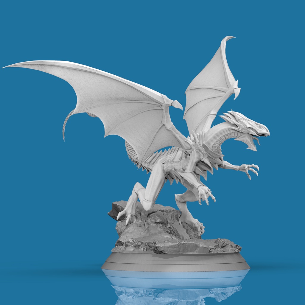 Mô hình Blue Eyes White Dragon Yugi oh Bằng Chất Liệu Nhựa Resin - Cao 12 cm