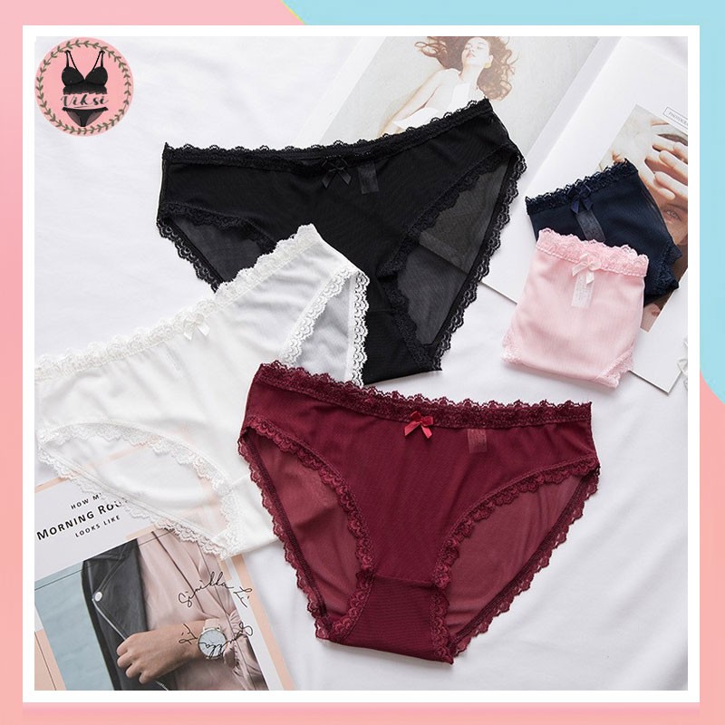 P03-Quần lót ren gợi cảm sexy siêu mỏng thêu viền hoa điệu đà