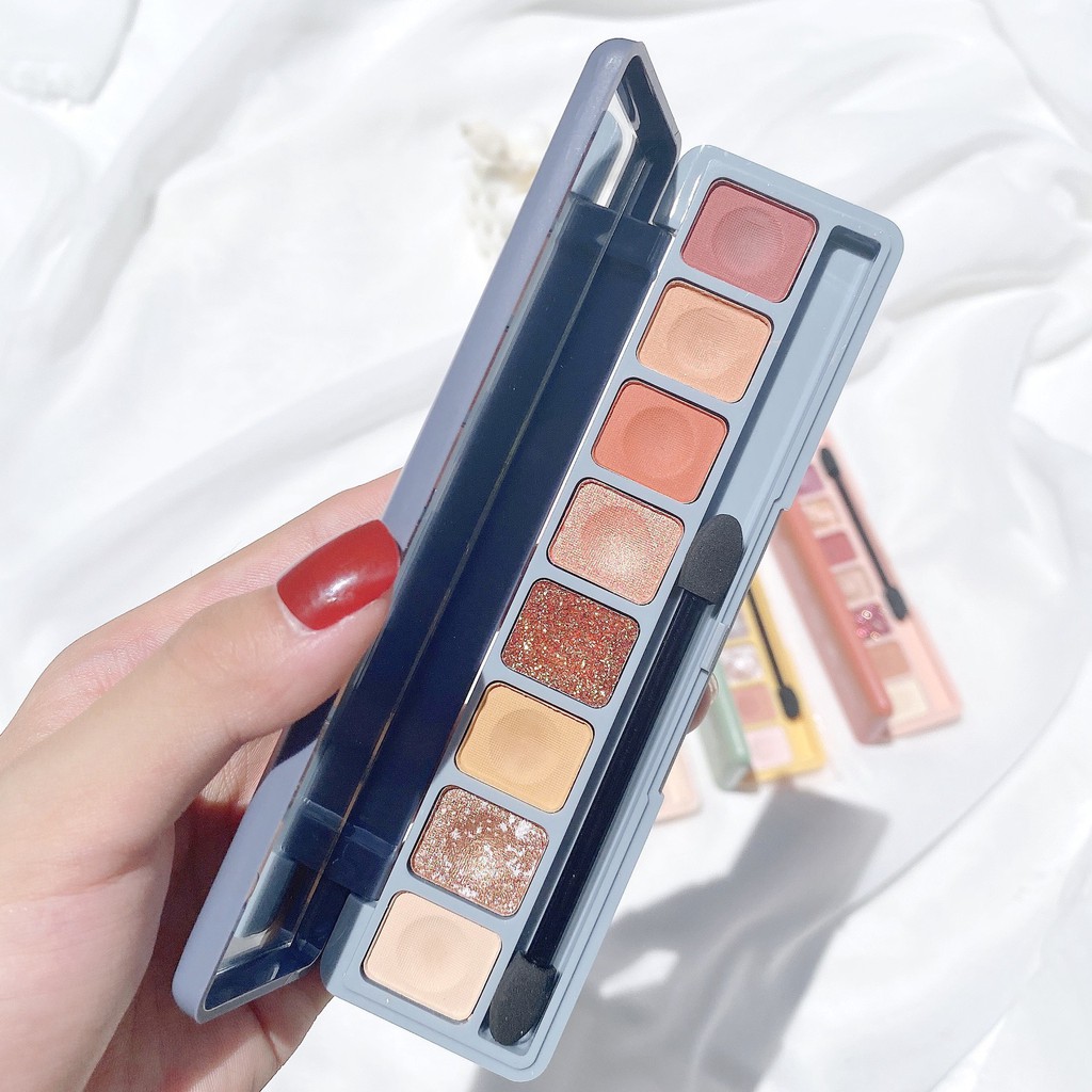 BẢNG PHẤN MẮT 8 Ô SOFT EYE Lameila eyeshadows palettes nội địa sỉ rẻ nhũ màu mắt lâu trôi chuẩn màu NGỰA BEAUTY | BigBuy360 - bigbuy360.vn