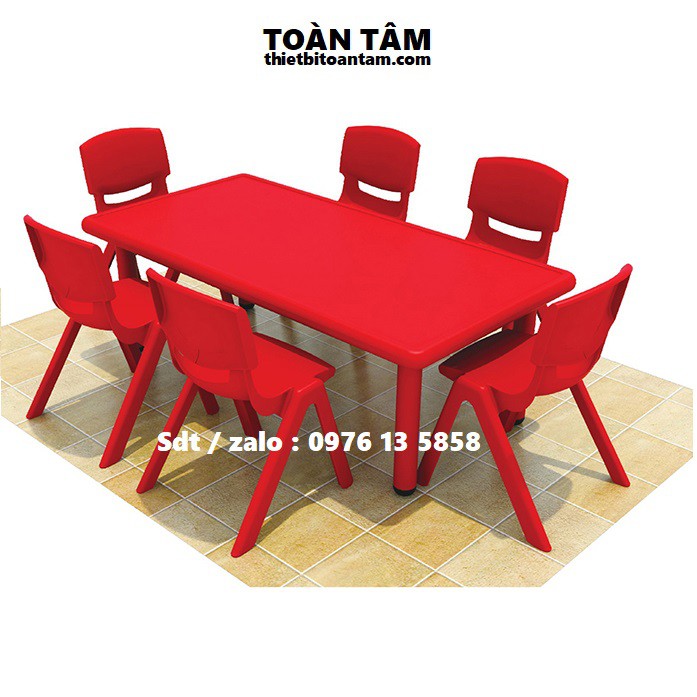 Bàn Nhựa Mầm Non Nhập Khẩu 6 chỗ