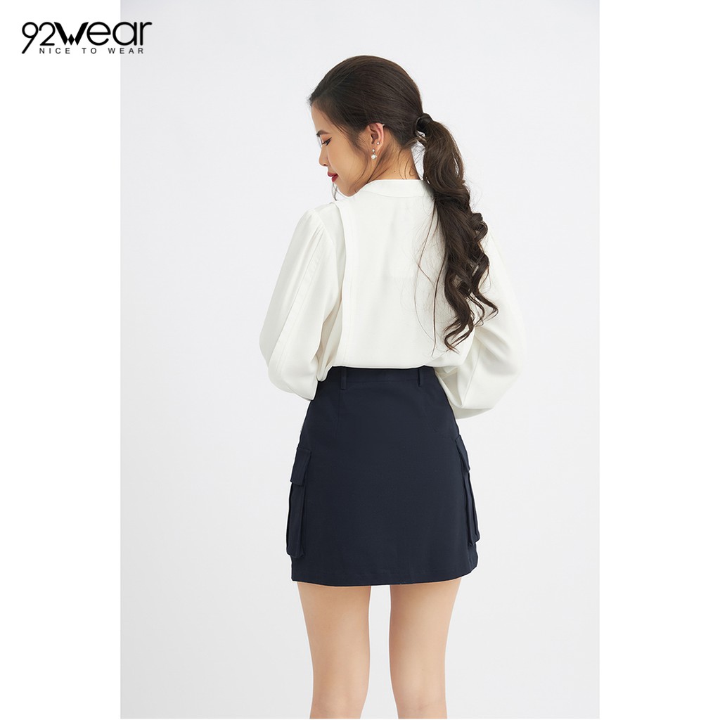 Chân váy chữ A ngắn 92WEAR có 2 túi ốp JAW0747 | BigBuy360 - bigbuy360.vn