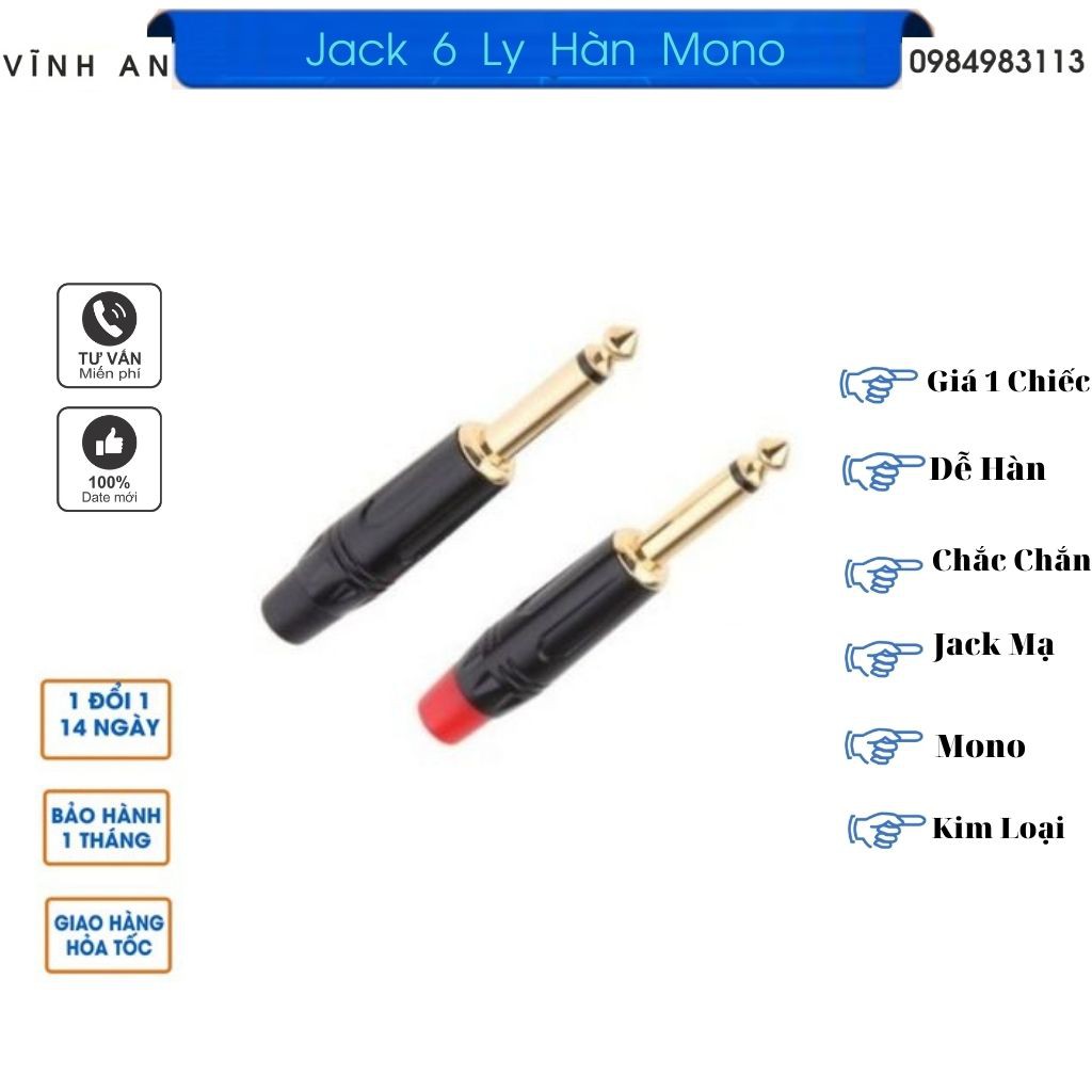Đầu Jack 6 Ly  Cao Cấp - Dùng Thay Thế Đầu Jack Dây Line, Cáp Âm Thanh