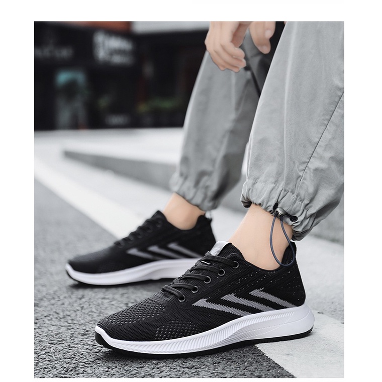 Giày Thể Thao Nam Tập Gym Chạy Bộ Thể Dụcgiày sneaker nam  cổ thấp 2 màu đenGhi GN94