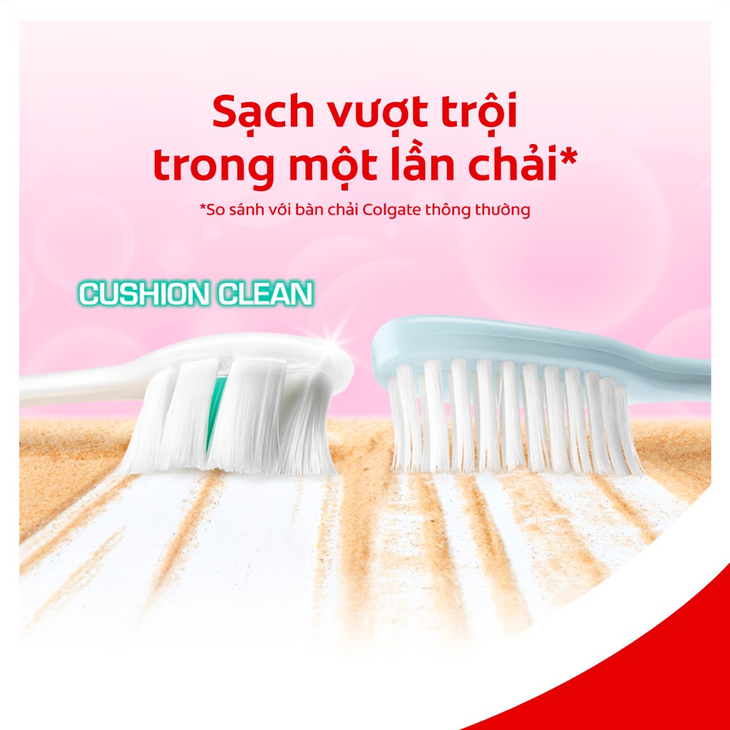Bộ 4 Bàn chải Colgate Cushion Clean Twin Charcoal lông chải siêu dày tạo bọt mịn, kháng khuẩn