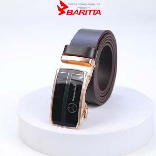 Thắt lưng nam BARITTA da bò nguyên tấm khoá tự động mặt tráng gương BH 12 tháng - TL003