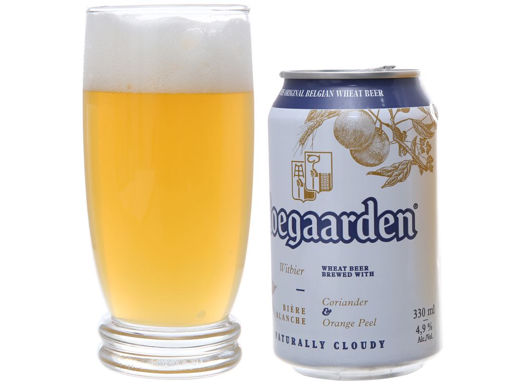 Bia Hoegaarden white bỉ thùng 24 lon  / Lốc 6 lon Bia Bỉ Hoegaarden Original 330ml