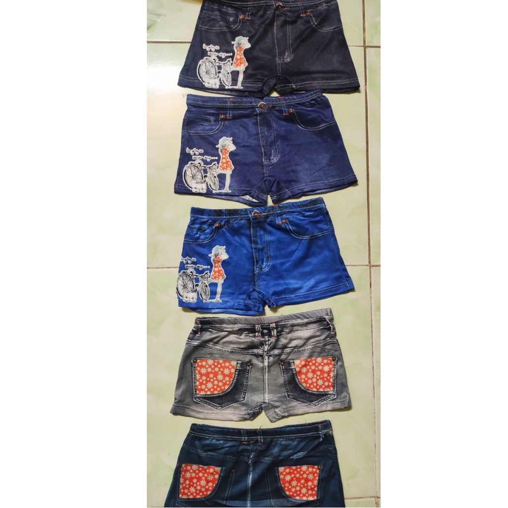 Quần short ngắn bé gái thun giả jean siêu xinh siêu kute