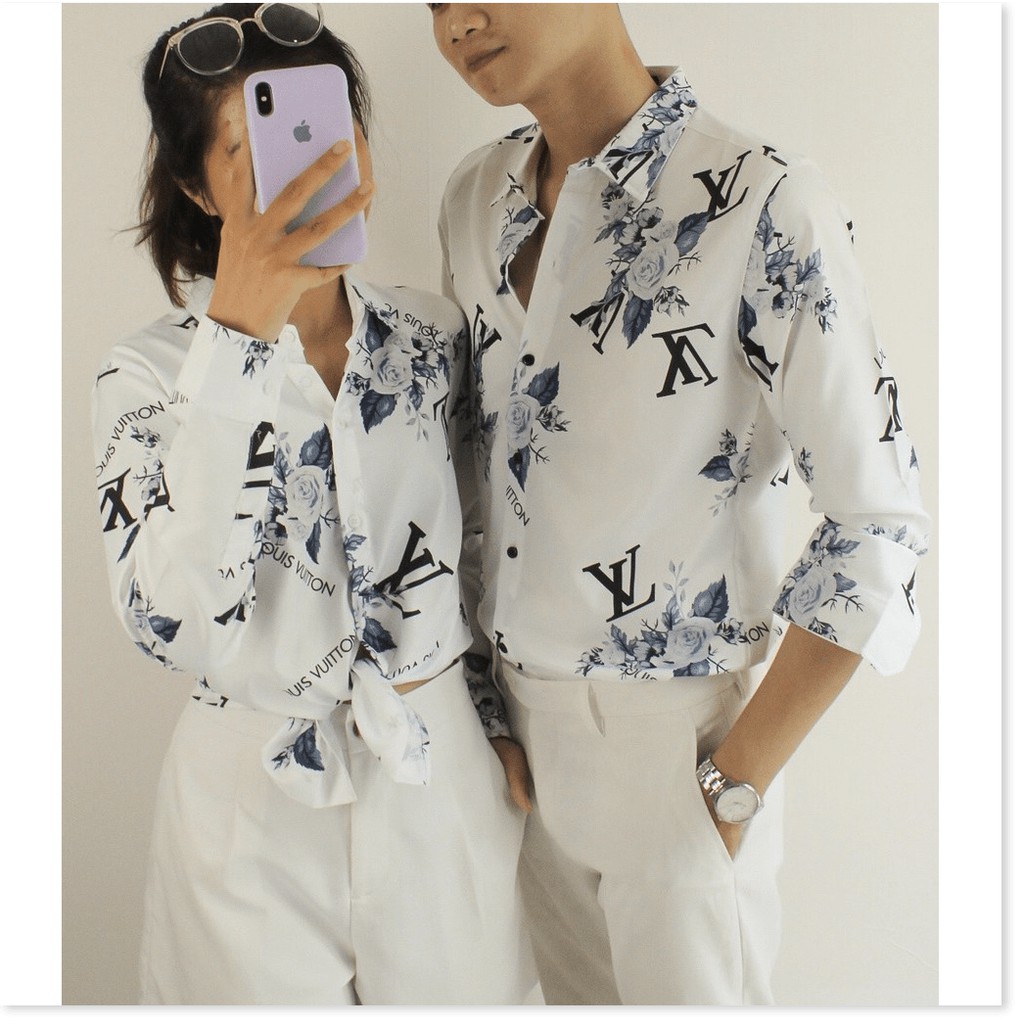 ÁO ĐÔI SƠ MI LỤA CAO CẤP,MÀU SẮC SANG TRỌNG,HỌA TIẾT XINH XẮN,MẪU HOT NHẤT NĂM NAY KHÁNH AN FASHION