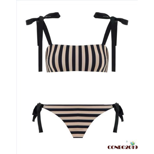 Bikini phối dây kẻ sọc xinh xắn