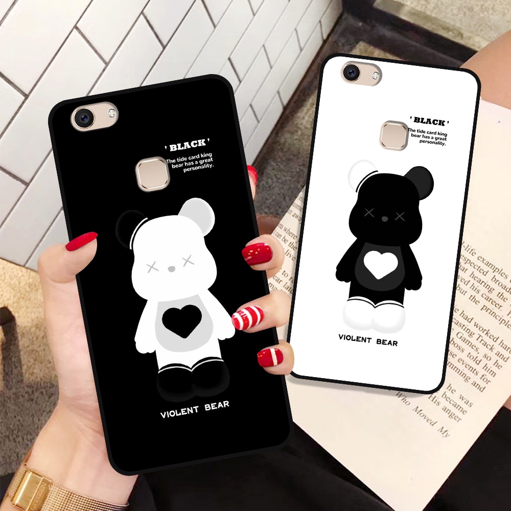 Ốp Vivo V7 / V7 Plus / V7+ in hình họa tiết Mountain, Be@rbrick dễ thương (T13 - T18)