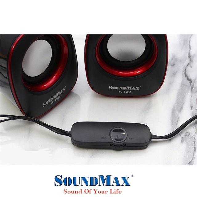 [Chính hãng] Loa vi tính soundmax A130 loa máy tính nhỏ gọn jack 3.5mm cổng usb tiện dụng - BiBiTechs