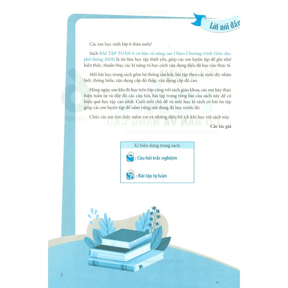 Sách - Bài Tập Toán 6 Cơ Bản Và Nâng Cao, Tập Một (Theo Chương Trình Giáo Dục Phổ Thông 2018)