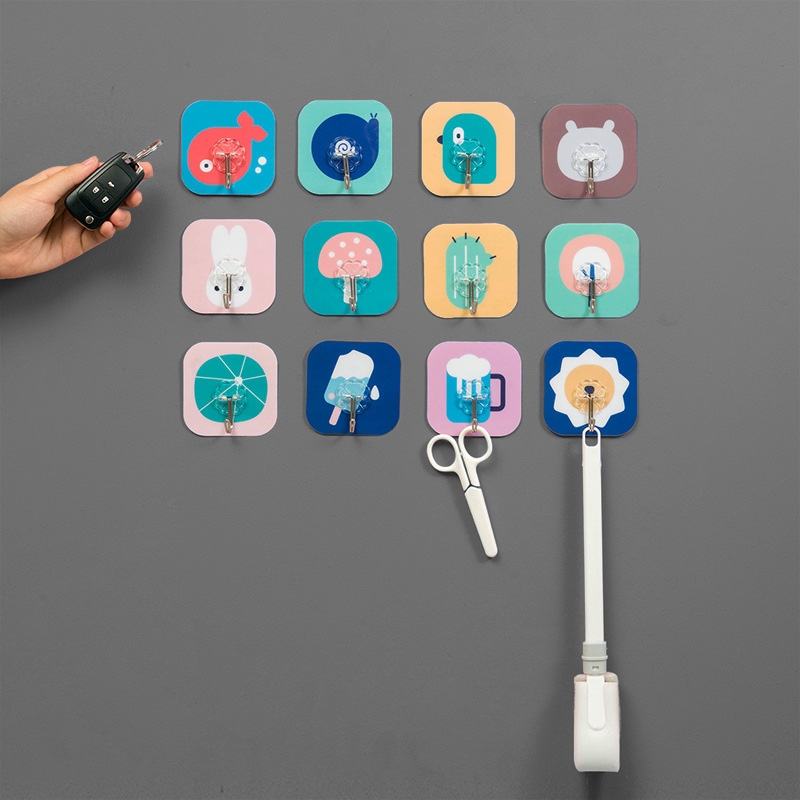 Bộ 10 móc treo đồ gắn tường họa tiết thú cưng đáng yêu