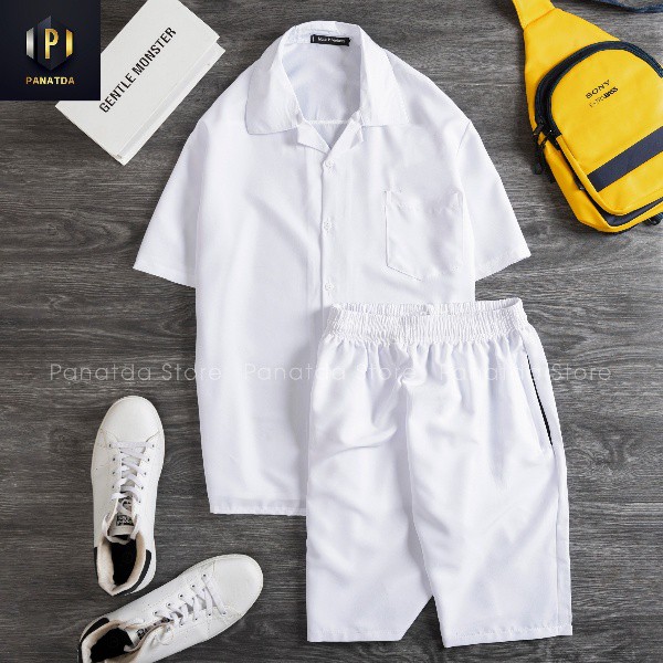 Bộ đồ đi biển nam đồ bộ nam cao cấp chất liệu vải lụa gió sợi tre thoáng mát | BigBuy360 - bigbuy360.vn