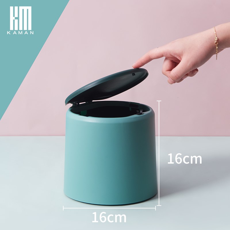 Thùng rác nhỏ Bắc Âu ký túc xá dễ thương trên giường ghế lái xe mini Mini Máy tính để bàn màu đỏ ròng ins túi rác