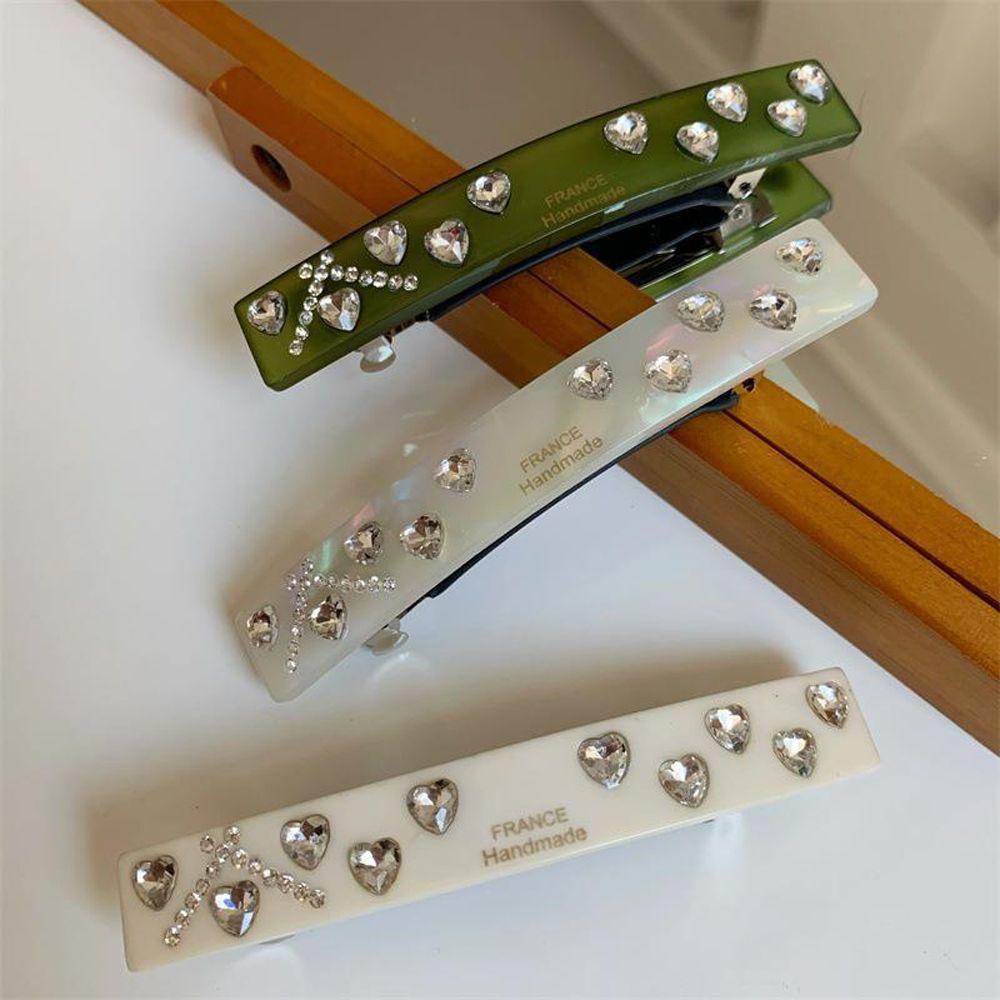 IVORY Kẹp Tóc Đính Đá Hình Trái Tim Thời Trang Dành Cho Nữ