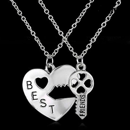SF Set 2 vòng cổ Mặt Hình Chìa Khoá Khắc Chữ Best Friend